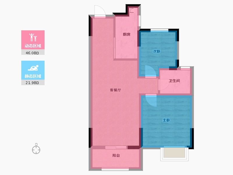 江苏省-南通市-绿地长岛-60.00-户型库-动静分区