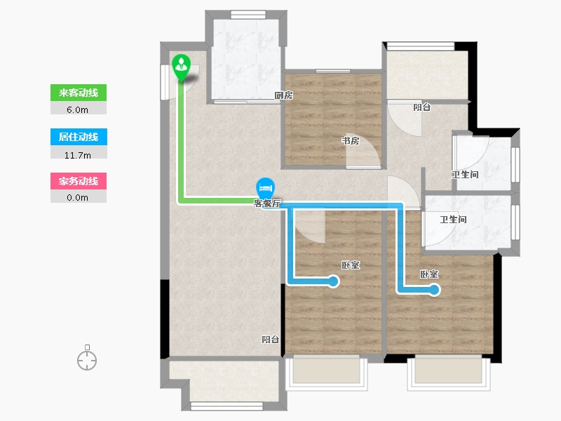 浙江省-嘉兴市-嘉学丽苑-87.01-户型库-动静线