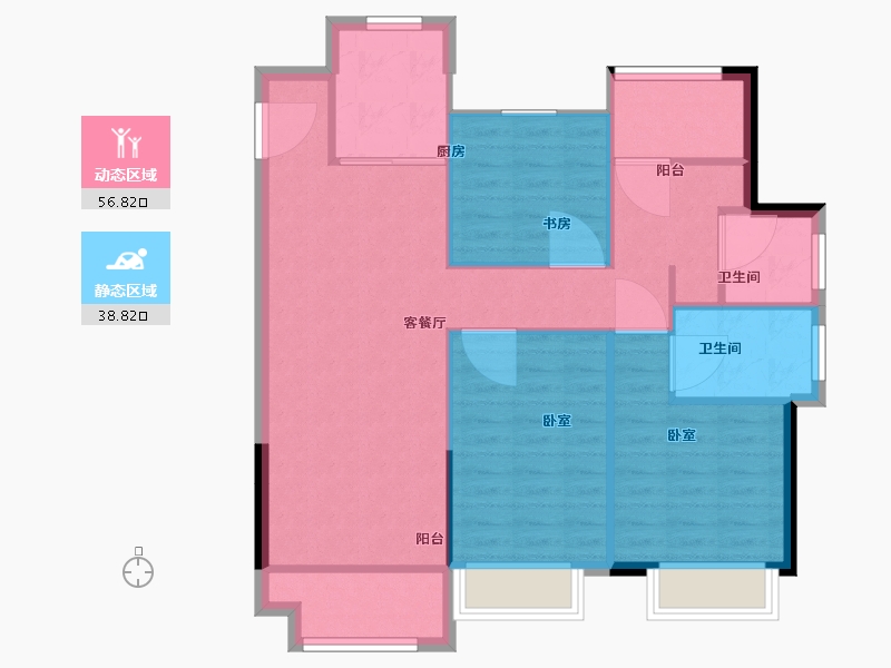 浙江省-嘉兴市-嘉学丽苑-87.01-户型库-动静分区