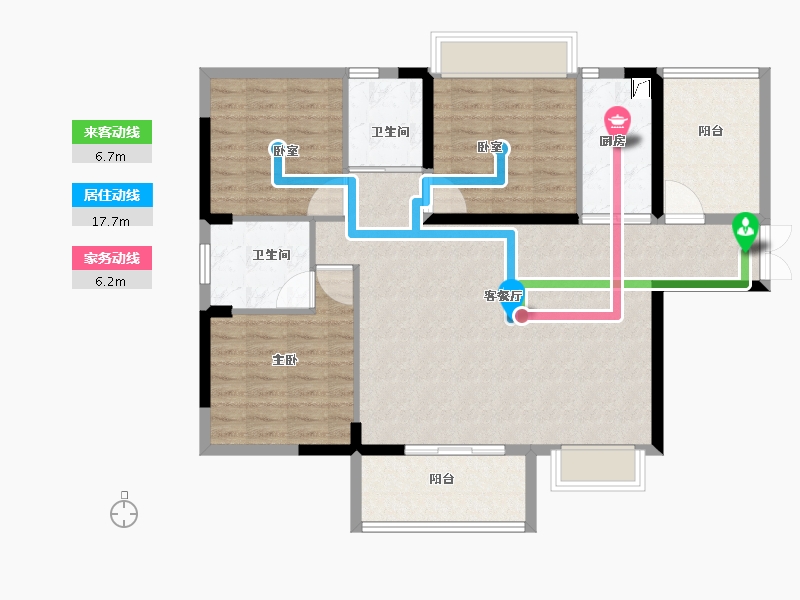 广东省-佛山市-保利珑门-104.00-户型库-动静线