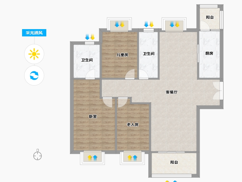 广东省-东莞市-保利格外松湖-96.00-户型库-采光通风