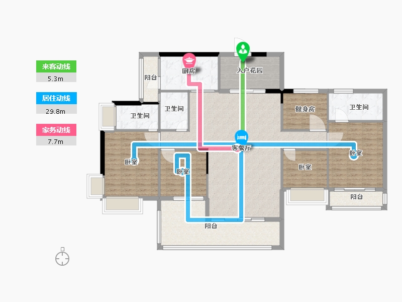 广东省-梅州市-勇兴亲水湾-147.00-户型库-动静线