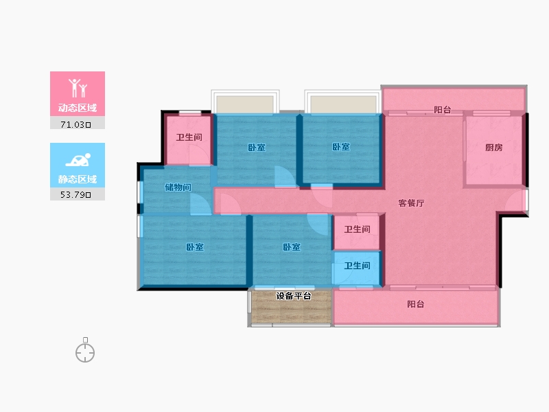 湖南省-郴州市-宜章泰山广场-118.00-户型库-动静分区