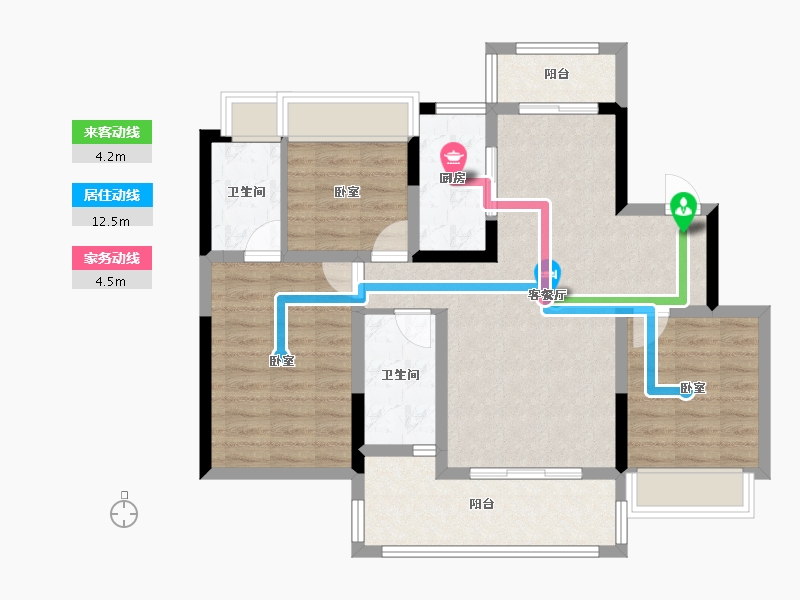 广东省-佛山市-荣盛文博府-85.56-户型库-动静线