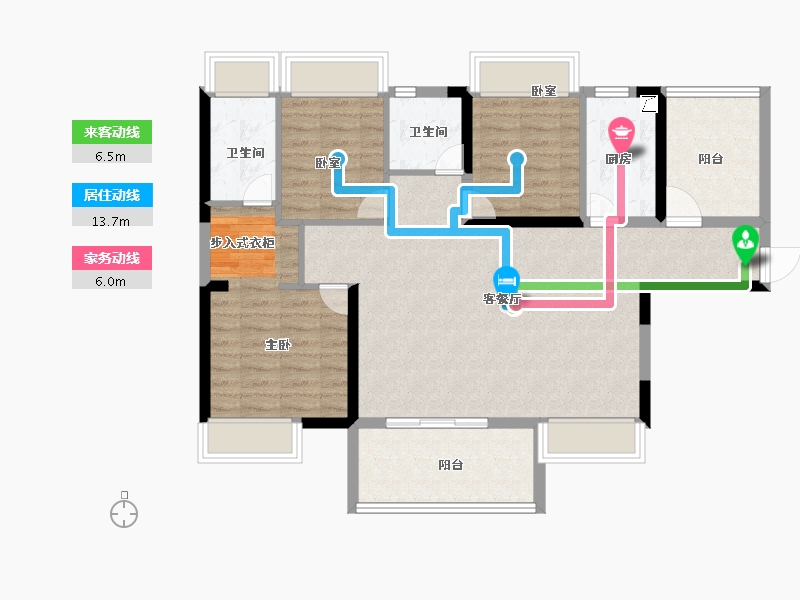 广东省-佛山市-保利珑门-94.00-户型库-动静线