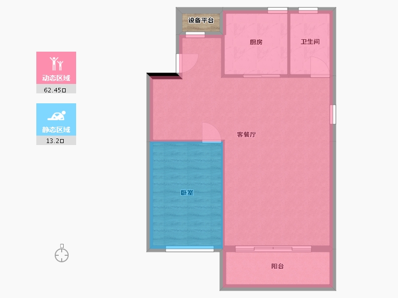 湖北省-武汉市-巴黎春天澜墅-70.79-户型库-动静分区