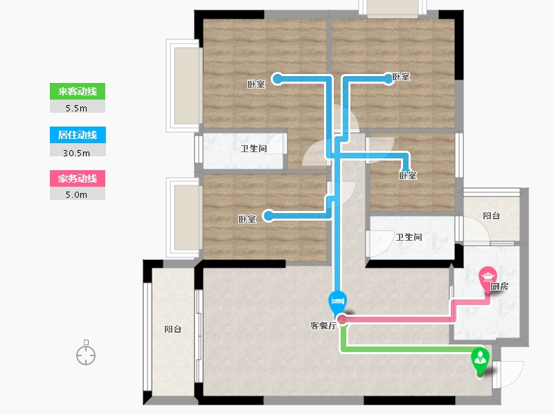 广东省-梅州市-水岸帝景-92.19-户型库-动静线