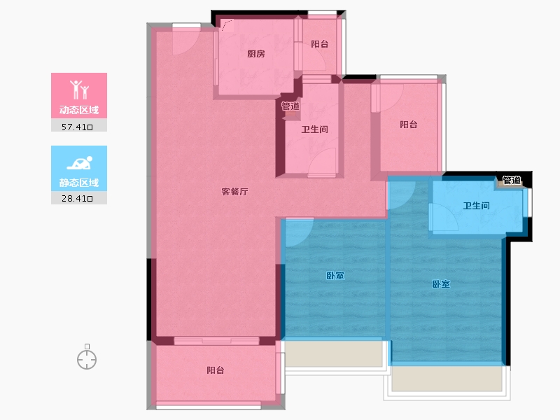 广东省-河源市-龙光玖誉湖-76.01-户型库-动静分区