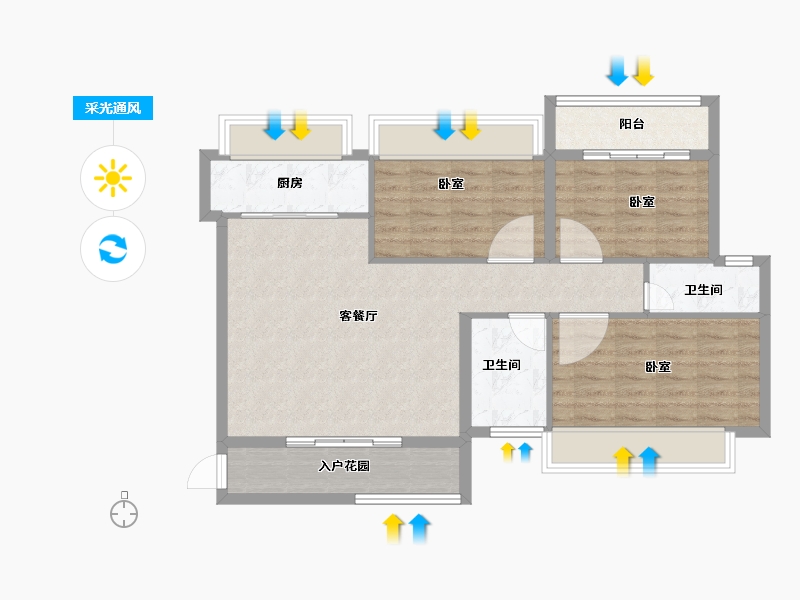 广东省-汕头市-悦华轩-86.00-户型库-采光通风