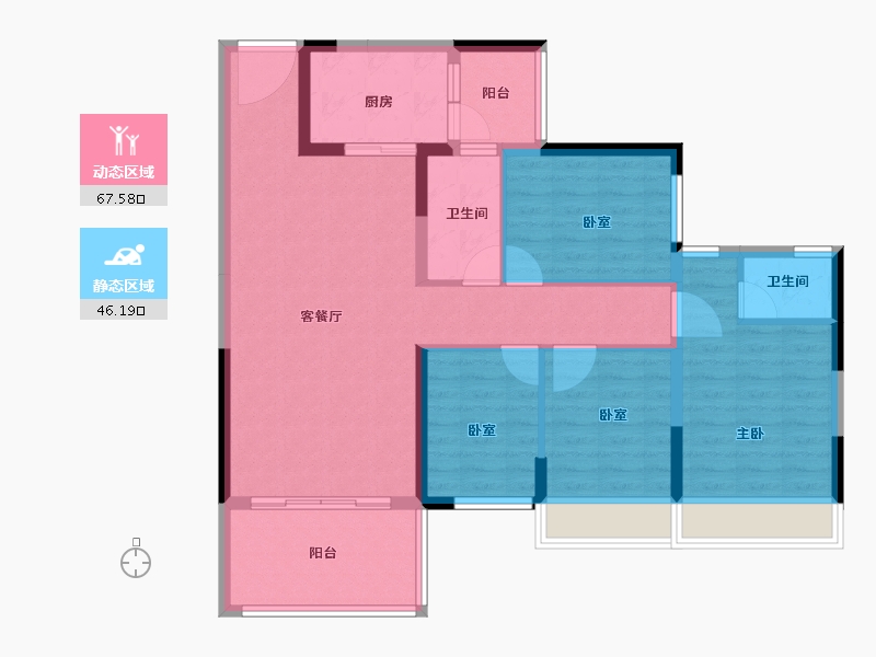 广东省-肇庆市-嘉湖金沙湾-102.00-户型库-动静分区