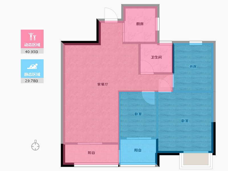 浙江省-嘉兴市-梅里江南-64.00-户型库-动静分区