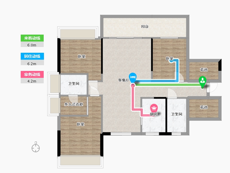 湖南省-衡阳市-北建理想城-106.62-户型库-动静线