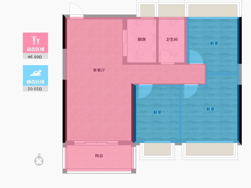 广东省-惠州市-富隆红树景园-69.24-户型库-动静分区