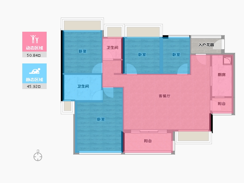 广东省-广州市-珠江花城-89.90-户型库-动静分区