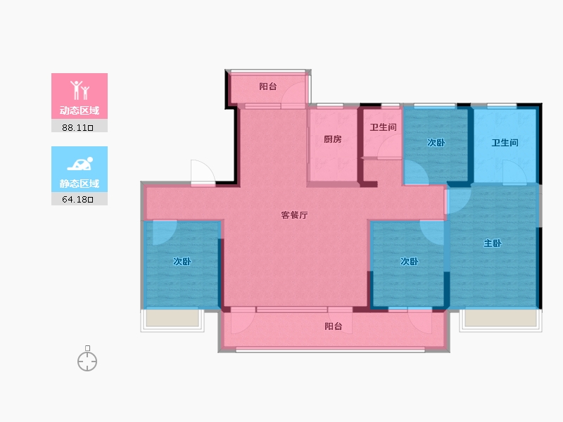 山东省-潍坊市-潍坊碧桂园翡翠郡-137.37-户型库-动静分区