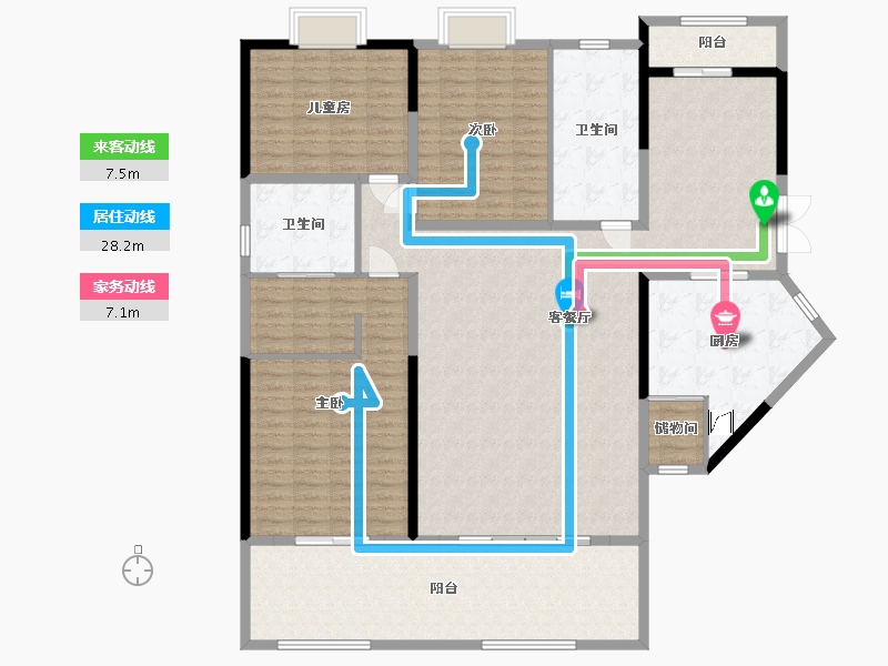 湖南省-长沙市-碧桂园天玺湾-185.29-户型库-动静线