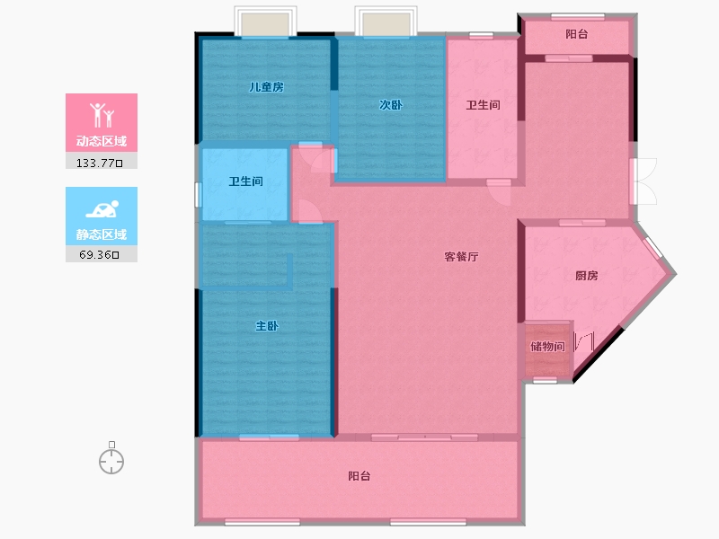 湖南省-长沙市-碧桂园天玺湾-185.29-户型库-动静分区