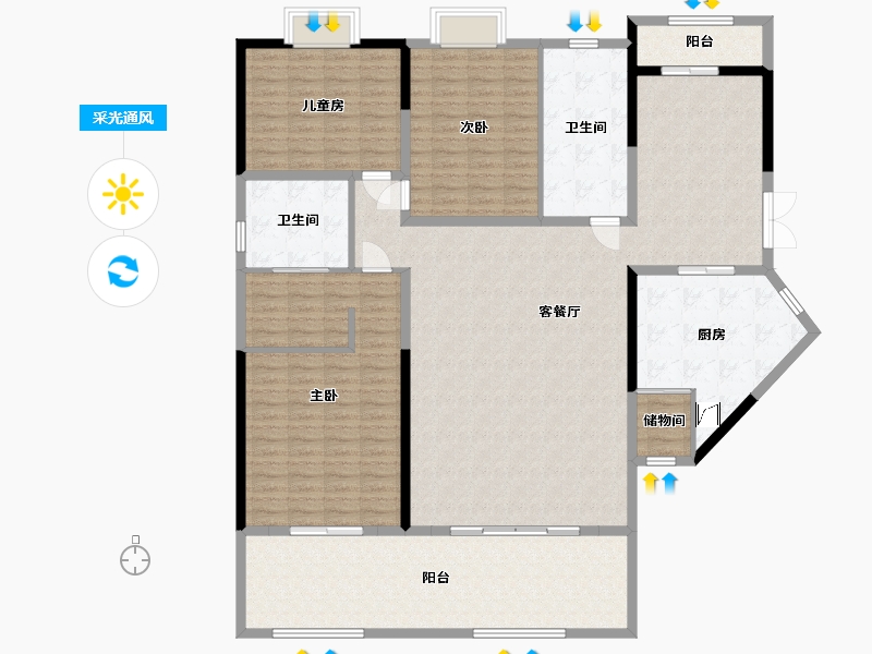 湖南省-长沙市-碧桂园天玺湾-185.29-户型库-采光通风