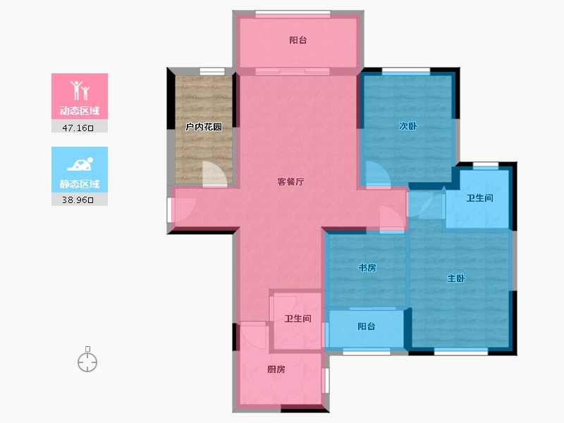 湖南省-长沙市-恒生碧水龙庭-82.56-户型库-动静分区