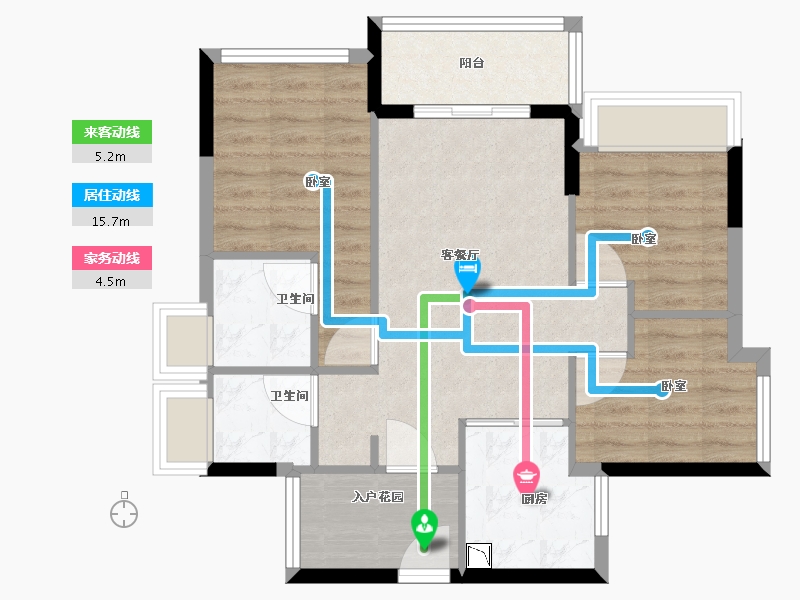 广东省-广州市-珠江花城-71.00-户型库-动静线