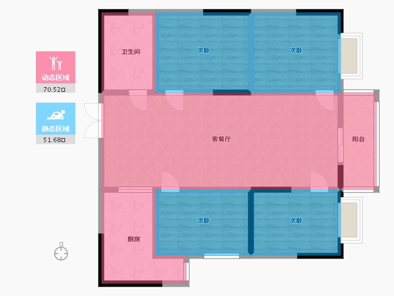 青海省-西宁市-新三江花园-109.59-户型库-动静分区