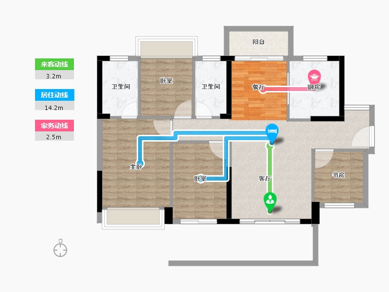 广东省-惠州市-隆生西江花园-111.05-户型库-动静线