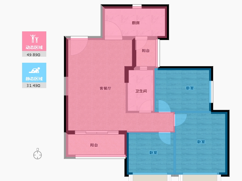 广东省-江门市-恒大御景半岛-73.00-户型库-动静分区