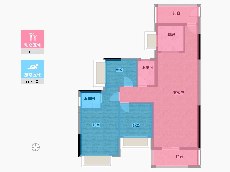 广东省-河源市-浩创花语城-80.95-户型库-动静分区