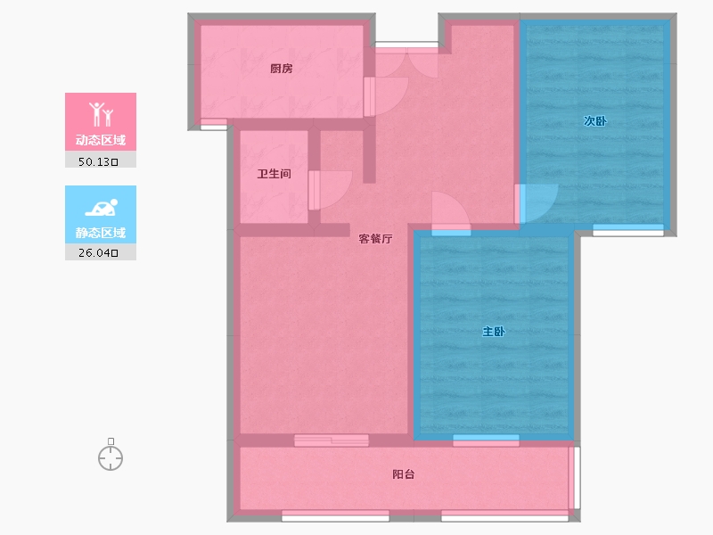 青海省-西宁市-紫金花苑-66.44-户型库-动静分区