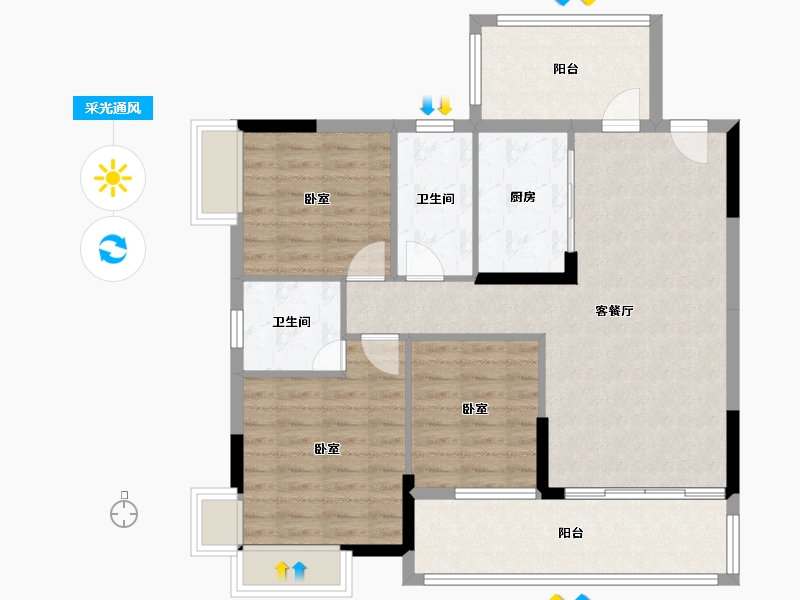 广东省-阳江市-宏强时代-94.16-户型库-采光通风