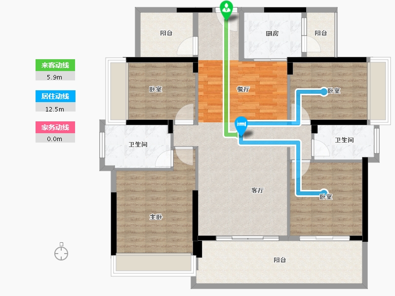 广东省-惠州市-隆生西江花园-129.82-户型库-动静线