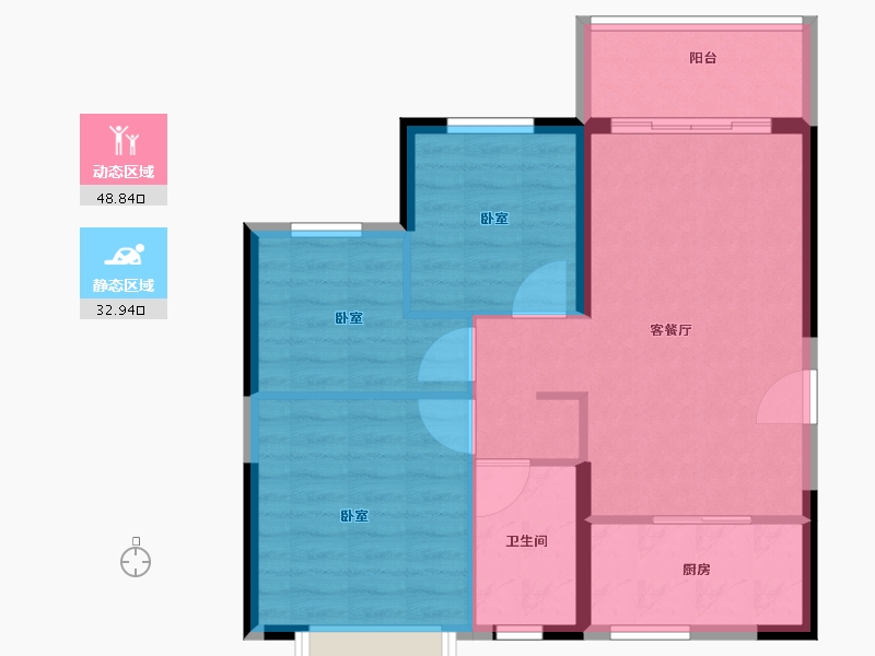 广东省-江门市-恒大御景半岛-74.00-户型库-动静分区