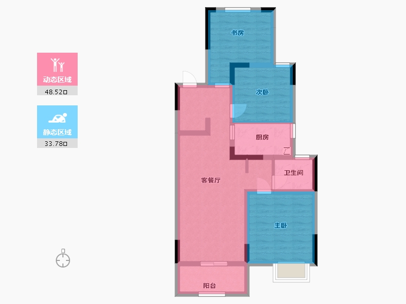 江苏省-南通市-绿地长岛-72.00-户型库-动静分区