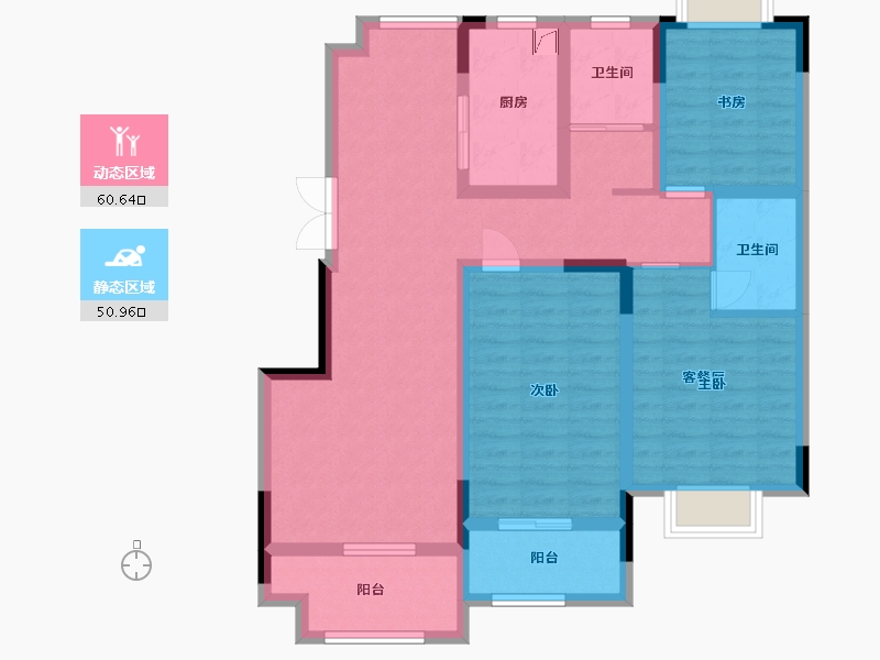 江苏省-南通市-瑞景华府-98.41-户型库-动静分区