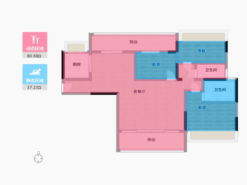 湖南省-衡阳市-博达新桂城-104.06-户型库-动静分区