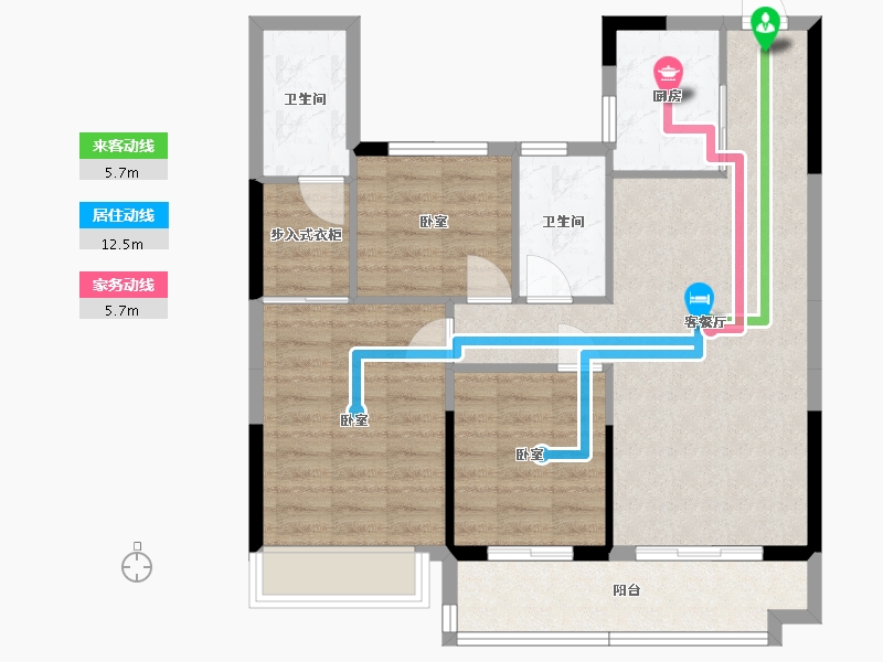 湖南省-衡阳市-碧桂园衡州盛世-81.85-户型库-动静线