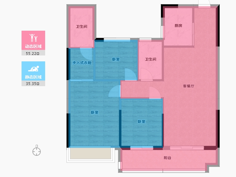 湖南省-衡阳市-碧桂园衡州盛世-81.85-户型库-动静分区