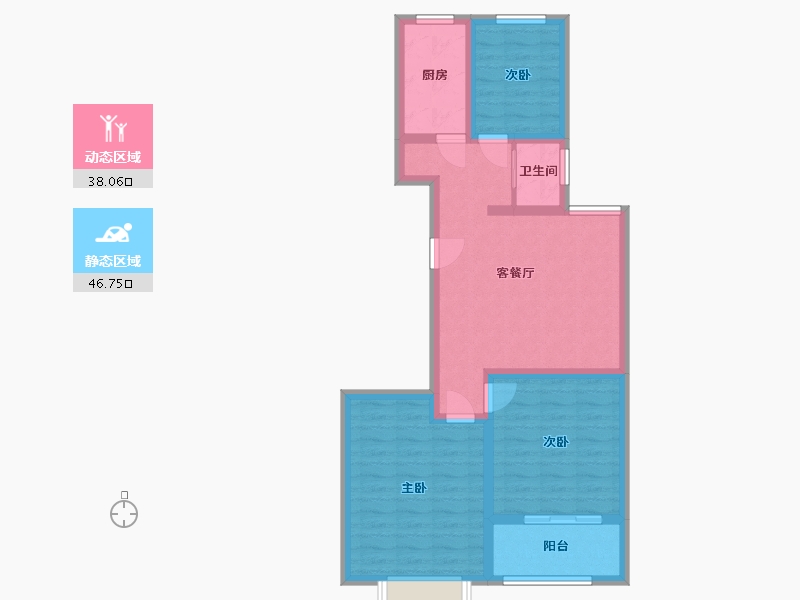 山东省-聊城市-汇利幸福里-75.01-户型库-动静分区