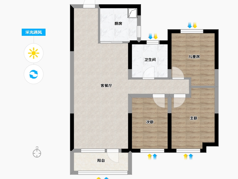 吉林省-长春市-保利和光尘樾-78.01-户型库-采光通风