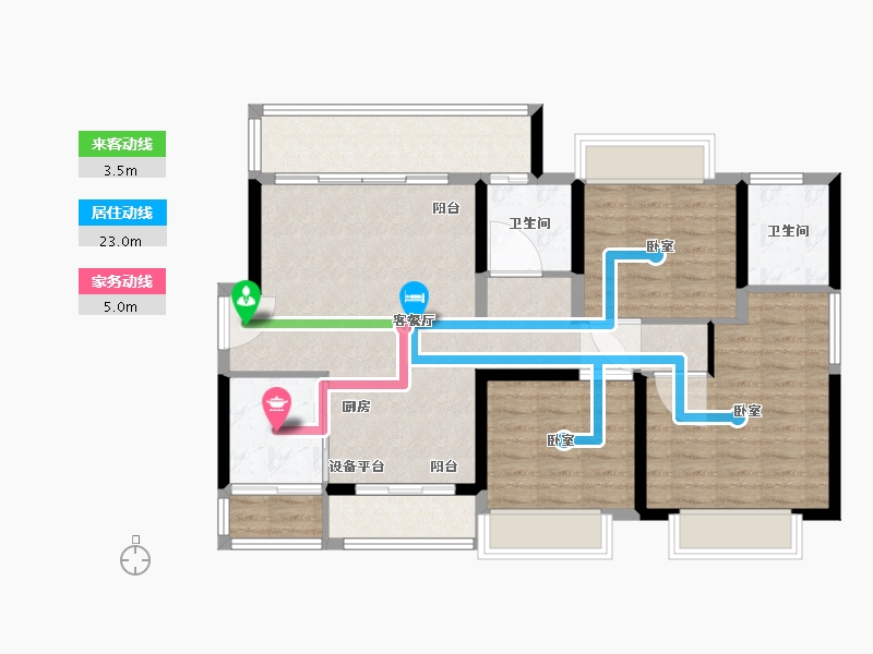 湖南省-郴州市-宜章泰山广场-96.00-户型库-动静线