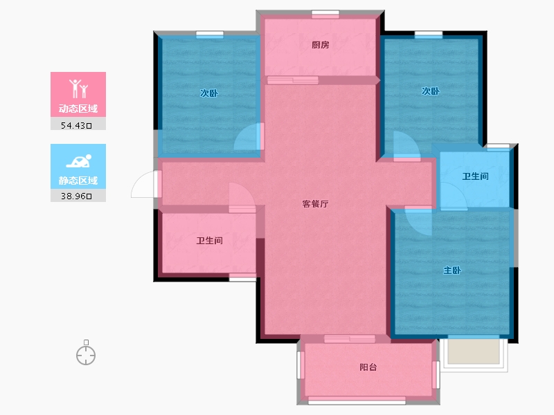 陕西省-西安市-亿润锦悦汇-82.32-户型库-动静分区