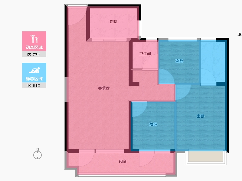 山东省-潍坊市-潍坊碧桂园翡翠郡-96.00-户型库-动静分区