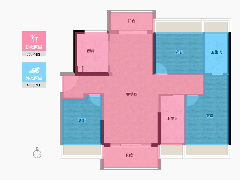 广东省-肇庆市-美的悦山-94.99-户型库-动静分区