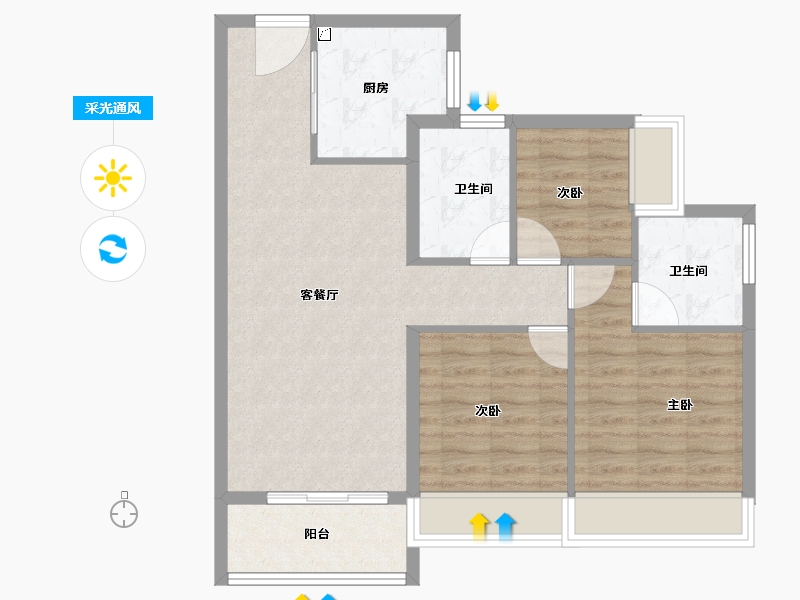 广东省-肇庆市-美的悦山-79.19-户型库-采光通风