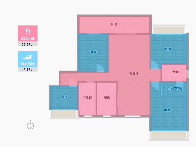 湖南省-衡阳市-北建理想城-106.99-户型库-动静分区