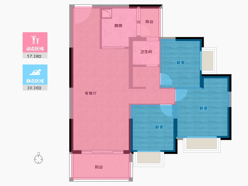 广东省-广州市-清远恒大花溪谷-78.00-户型库-动静分区