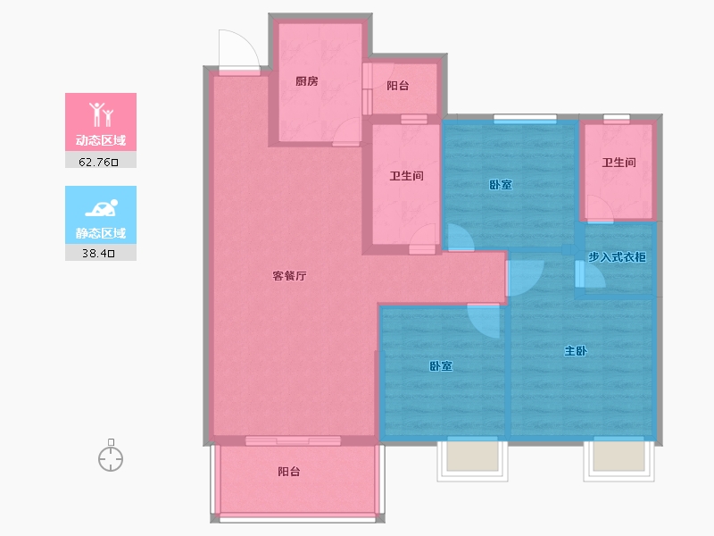 湖北省-黄冈市-麻城金丰国际生态城-90.32-户型库-动静分区