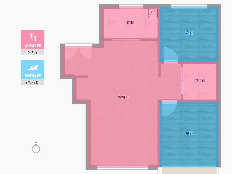 吉林省-长春市-江南公馆-56.16-户型库-动静分区