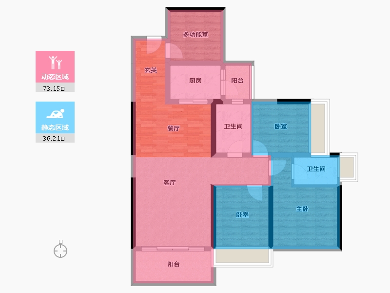 湖南省-衡阳市-合兴顺湖城-97.27-户型库-动静分区