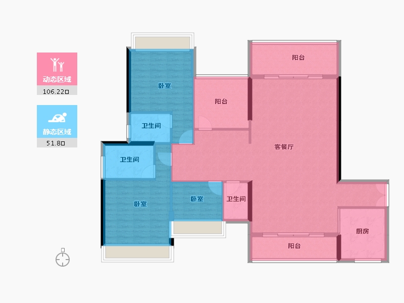 广东省-江门市-益丽龙湖-144.77-户型库-动静分区